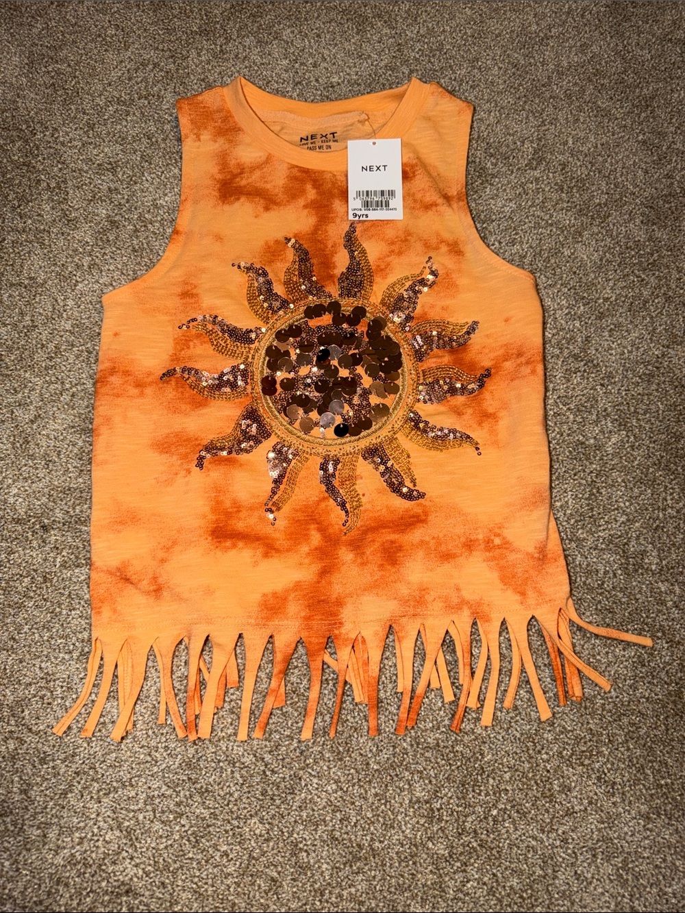 NEXT Kids fringe tank- NWT kids SZ 9YRS-
Fits like size 8